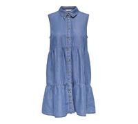 Only Ausgestelltes Minikleid aus Baumwoll-Lyocell-Mix Modell 'BEA' in Jeansblau, Größe M
