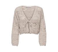 Only Strickjacke Onlbeach Life 7/8 O-N Cardigan KNT Noos Baumwoll-Mix Cropped L Grau