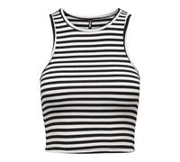 Only Crop Top mit Streifenmuster Modell 'BELIA' in Weiss, Größe L