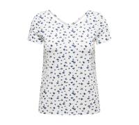 ONLY Damen T-Shirt - ONLBERA BACK LACE UP TO, Rundhals, Viskose Weiß/Blau S