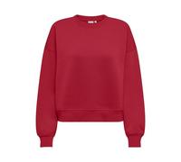 Sweatshirt ONLY "ONLBEST L/S CREW NECK SWT NOOS", Damen, Gr. XS, true rot, Sweatware, Obermaterial: 65% Polyester, 35% Baumwolle, unifarben, regular fit normal, Rundhals, Rippbündchen, Sweatshirts Swe