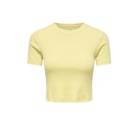 Kurzarmshirt ONLY "ONLBETTY S/S O-NECK SHORT TOP CC JRS", Damen, Gr. XL, sunlight, Jersey, Obermaterial: 95% Baumwolle, 5% Elasthan, unifarben, regular fit bauchfrei, Rundhals, Shirts, softe Jerseyqua