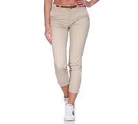ONLY Damen Chino Hose ONLBiana Cotton Belt Stoffhose mit Gürtel schmales Bein 15218519 Humus 40/32