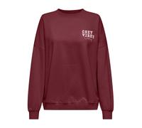 Sweatshirt ONLY "ONLBILA L/S BEAR O-NECK SWT", Damen, Gr. S, cabernet print:lazy, Sweatware, Obermaterial: 60% Baumwolle, 40% Polyester, bedruckt, modisch, Rundhals, Langarm, Sweatshirts (99966033-S) 