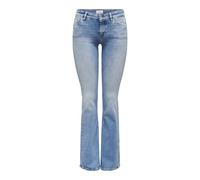 Bootcut-Jeans ONLY "ONLBLUSH LW FLARED DNM REA155 NOOS" Gr. XL (42), Länge 30, blau (light medium blau denim), Damen, Obermaterial: 92% Baumwolle, 6% Elastomultiester, 2% Elasthan, unifarben, Jeans (7