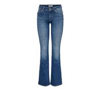 Bootcut-Jeans ONLY "ONLBLUSH MID BUT FLARED DNM REA763", Damen, Gr. L (40), Länge 30, medium blau denim, Denim/Jeans, Obermaterial: 91% Baumwolle, 5% Polyester, 4% Elasthan, unifarben, bootcut fit lan