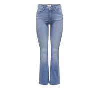 Skinny-fit-Jeans ONLY "ONLBLUSH MW BACK POCK FLA TAI222 DNMNOOS", Damen, Gr. S (36), Länge 30, blau (medium blau denim), Denim/Jeans, Obermaterial: 92% Baumwolle, 6% Elastomultiester, 2% Elasthan, uni