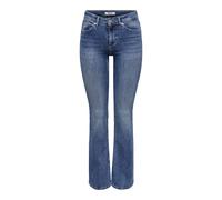 ONLY - ONLBLUSH MW FLA RHINESTON DNM TAI885NOOS Medium Blue Denim - Gr. - 32