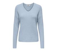 ONLY "ONLCAMILLA V-NECK L/S PULLOVER KNT NOOS" Materialmix, regular fit (92666444-S) cashmere blau detail:melange