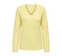 V-Ausschnitt-Pullover ONLY "ONLCAMILLA V-NECK L/S PULLOVER KNT NOOS", Damen, Gr. M, mellow gelb detail:melange, Strick, Obermaterial: 74% Polyacryl, 24% Polyester, 2% Elasthan, meliert, regular fit no