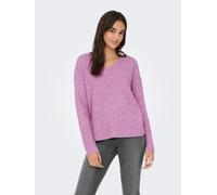 ONLY "ONLCAMILLA V-NECK L/S PULLOVER KNT NOOS" Materialmix, regular fit (16265001-L) mauve orchid detail:melange