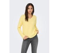 ONLY "ONLCAMILLA V-NECK L/S PULLOVER KNT NOOS" Materialmix, regular fit (58683826-M) mellow gelb detail:melange