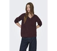 Only Damen Pullover ONLCAMILLA V-Neck L/S Strick Port Royale/Melange Größe L