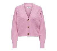 Only Regular Fit Strickjacke mit Hornoptik-Knöpfen Modell 'CAROL' in Rosa, Größe L