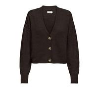 Only Regular Fit Strickjacke mit einreihiger Knopfleiste Modell 'CAROL NICE' in Schoko, Größe S