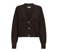 ONLY Boxy Fit Strickjacke mit V-Ausschnitt Modell 'CAROL' in Schoko, Größe L