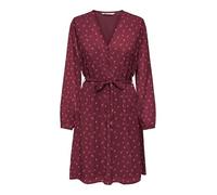 Only Tailliertes Freizeitkleid mit Ballonärmeln Modell 'CERA' in Bordeaux, Größe XS