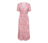 Maxikleid ONLY "ONLCHIANTI S/S LONG DRESS WVN NOOS", Damen, Gr. XS, N-Gr, marshmallow aop:dusty rose graphic, Web, Obermaterial: 100% Viskose, bedruckt, regular fit knöchellang, V-Ausschnitt, Kleider 