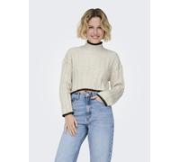 ONLY - ONLCHICK STITCH LS HIGHNECK KNT NOOS pumice stone - Gr. - M