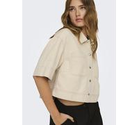 ONLY - ONLCLEO-MAISA S/S CROP SHIRT PNT Oatmeal - Gr. - L