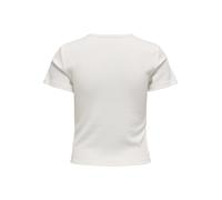 Only Regular Fit T-Shirt in Rippoptik Modell 'DANIELLA' in Offwhite, Größe XS