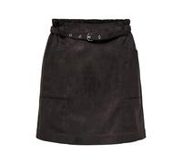 Minirock ONLY "ONLDIANE HEIDI LIFE FAUX SUEDE SKIRT OTW", Damen, Gr. L (40), mole, Web, Obermaterial: 92% Polyester, 8% Elasthan, unifarben, kurz, Röcke Minirock (14400933-L) mole