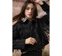 ONLY - ONLDIANE LIFE FAUX SUEDE FRINGES OTW black - Gr. - L