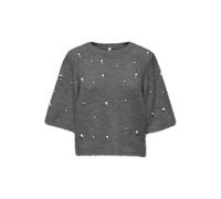 ONLY - ONLDOLLY SS PEARL O-NECK CC KNT Medium Grey Melange - Gr. - M