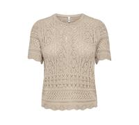 ONLY - ONLELKE SS STRUCTUR O-NECK KNT NOOS Oxford Tan - Gr. - XS