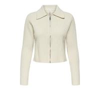 ONLY Regular Fit Strickjacke mit Rippmuster Modell 'ELLY' in Ecru, Größe L