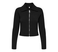 Only Zip-Cardigan Onlelly Life Polo Langarm Strick Schwarz Größe M