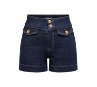 Jeansshorts ONLY "ONLEMILIA HW GOLD BUT DNM SHORTS NOOS", Damen, Gr. XL, N-Gr, dunkelblau denim, Denim/Jeans, Obermaterial: 91% Baumwolle, 7% Polyester, 2% Elasthan, unifarben, regular fit kurz, Jeans