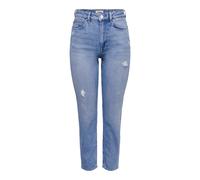 ONLY Women's ONLEMILY HW STR ANK DST DNM REA697 NOOS Jeans, Light Blue Denim, 28W / 30L