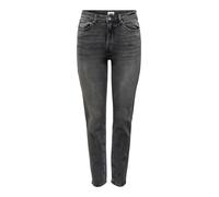 Damen ONLY Stretch Ankle Jeans | Gerade ONLEMILY High Waist Hose | Classic Design Denim Straight Pants, Farben:Grau, Größe:27W / 32L