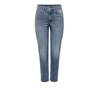 Only Jeans Emily DOT308 Hohe Taille Stretch gerade geschnitten knöchellang Blau Größe 25/30 Damen