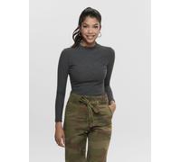 ONLY - ONLEMMA L/S HIGH NECK TOP NOOS JRS dark grey melange - Gr. - XS