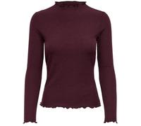 Only Longsleeve mit Rippenstruktur Modell 'Emma' in Bordeaux Rot, Größe S, Artikelnr. 1173694S Bordeaux Rot S 63% Polyester, 32% Viskose, 5% Elasthan