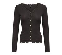 ONLY - ONLENEA L/S LACE MIX PLACKET TOP JRS black coffee - Gr. - L