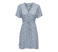 Only Minikleid Onlevida S/S Short Dress WVN Noos – 100% Viskose, V-Ausschnitt – Damen XS Blau