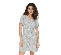 ONLY Damen Kleid ONLEVIDA XS S M L XL Mehrfarbig kurzer Arm V-Ausschnitt, Größe:L, Farbe:Gray Mist Flower 15237382