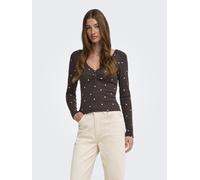 ONLY - ONLFENJA L/S V-NECK TOP JRS NOOS Coffee Bean - Gr. - XS