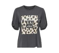 Kurzarmshirt ONLY "ONLFREE LIFE S/S CREATE TOP BOX JRS", Damen, Gr. S (36), schwarzened pearl print:vibes, Jersey, Obermaterial: 70% Modal, 30% Polyester, bedruckt, modisch, regular fit normal, Rundha