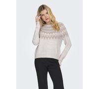 Strickpullover ONLY "ONLFRY LS JQ GLITTER O-NECK CC KNT", Damen, Gr. L, pumice stone pattern:melange, rose gold glitter, Strick, Obermaterial: 56% Polyacryl, 22% Polyester, 21% metallisierte Fasern, 1