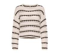 ONLY ONLGEENA LS O-NECK PATTERN LOOSE CC KNT Damen | BIRCH PALE L/CHOCOLATE M | L