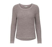 Strickpullover ONLY "ONLGEENA XO L/S PULLOVER KNT NOOS", Damen, Gr. M, grau (satellite), Strick, Obermaterial: 65% Polyacryl, 35% Polyamid, unifarben, modisch, regular fit Po-bedeckend, Rundhals, Lang