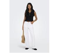 ONLY - ONLGOA S/S LINEN BL FRILL TOP CC PNT Black - Gr. - L