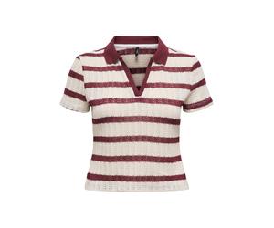 ONLY ONLHALIA S/S Collar Top Box JRS Damen | CLOUD DANCER RUBY WINE | XS