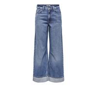 ONLY Jeans Onlhope Hoher Bund Weite Passform mit Umschlag Cropped Mittelblau Denim 27/32