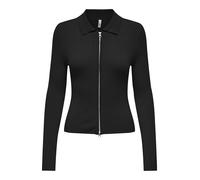 ONLY - ONLIBI LS RIB O-NECK ZIPPER CARDI CC KNT black - Gr. - XS