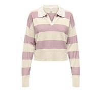ONLY ONLIBI LS STRIPE POLO PULLOVER CC KNT Damen | BABY'S BREATH BURNISHED LILAC MEL/BABYS BREATH | XS